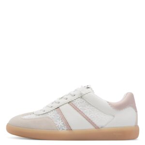 Sneakers Tamaris με κομψές δαντελένιες λεπτομέρειες- Λευκό