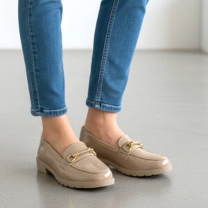 Loafers λουστρίνι με Διακοσμητικό - Μπέζ